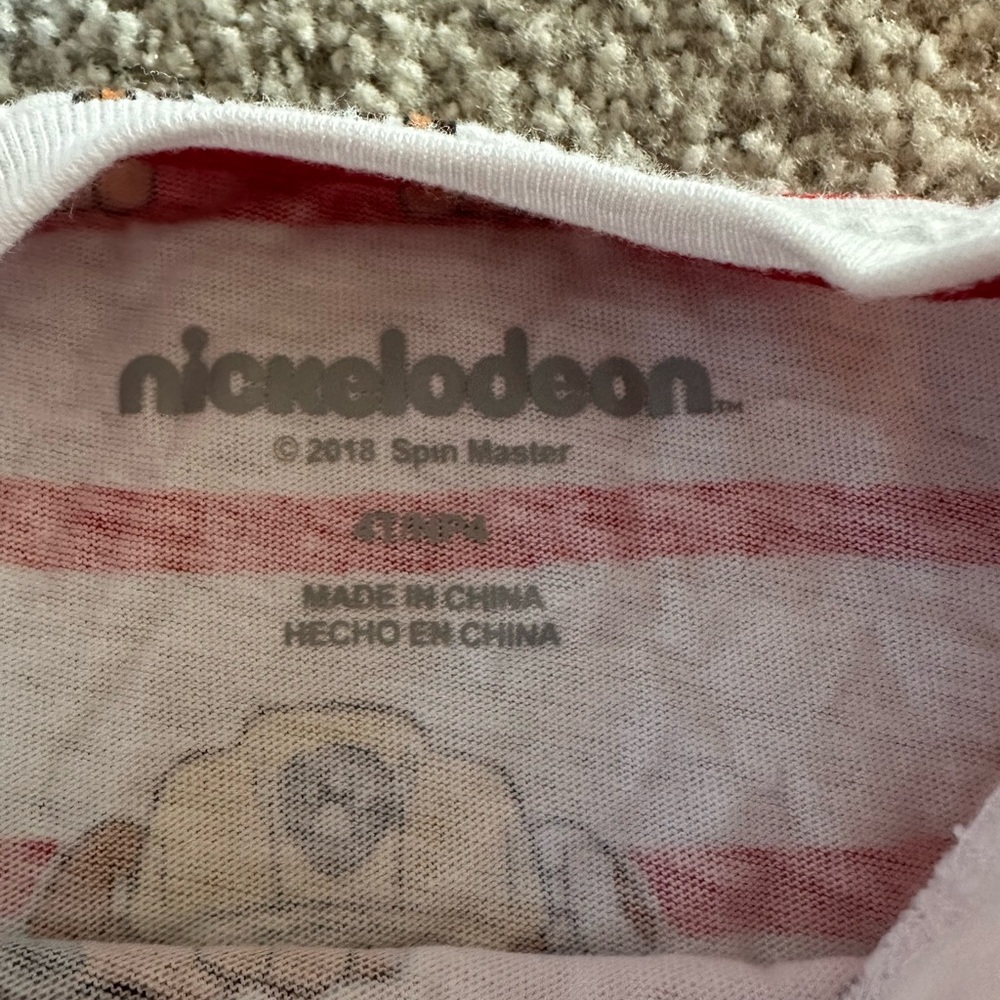 Paw Patrol Nickelodeon tee T-shirt. 4T red white stripe - Picture 2 of 2